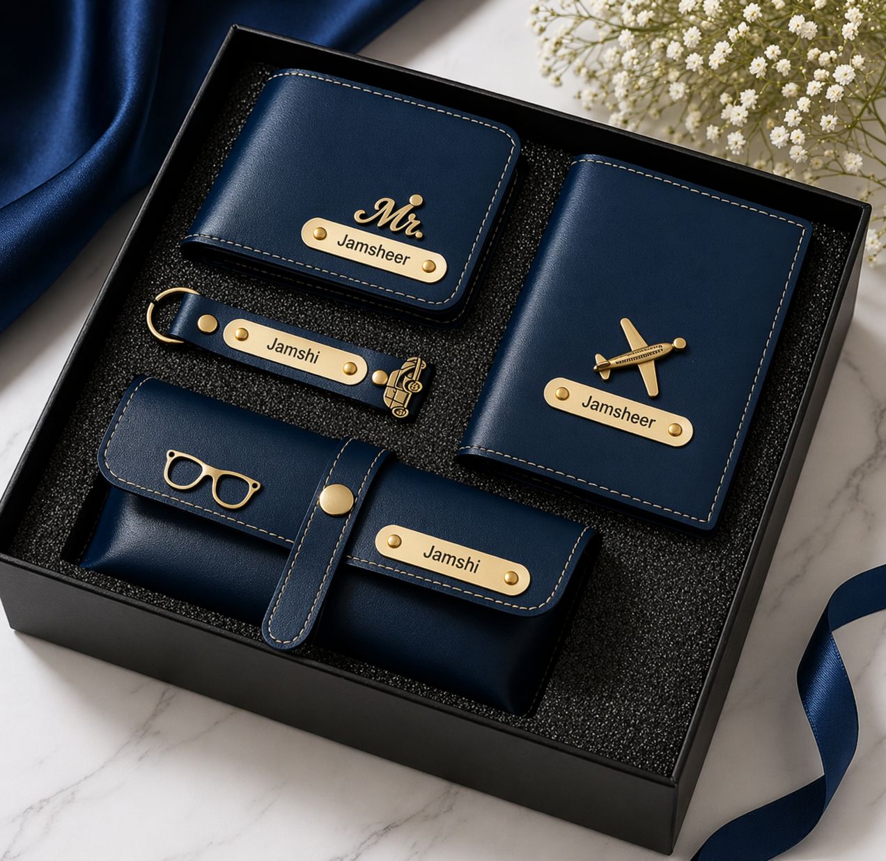 Twin Leather Accessory Gift Set